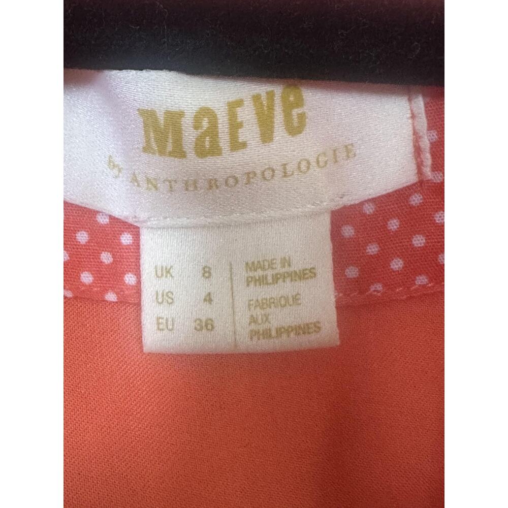 Maeve Anthropologie Dress Women 4 Embroidered Starfish Linen Viscose Boho Resort - Picture 4 of 10